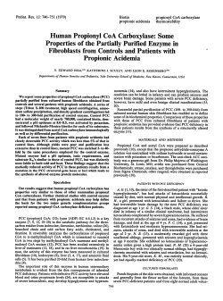 Human Propionyl CoA Carboxylase: Some Properties of the