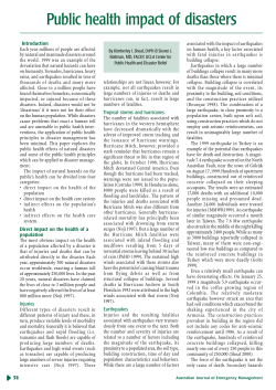 Public health impact of disasters