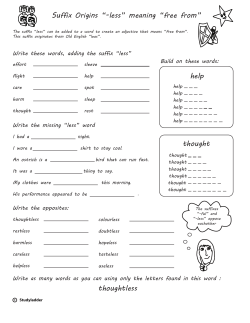 Suffix Origins -less