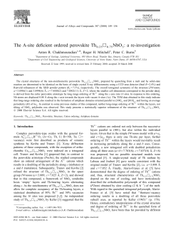 The A-site deficient ordered perovskite Th NbO : a re