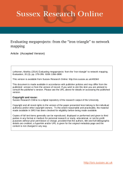 Evaluating megaprojects: from the “iron triangle” to network mapping