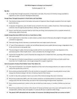 C3L3 What Happens to Energy in an Ecosystem? Textbook pages