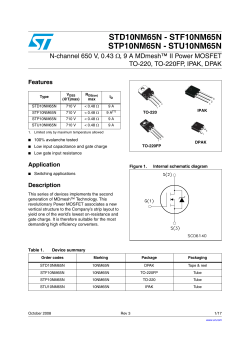 N-channel 650 V, 0.43 , 9 A MDmesh&trade; II Power MOSFET TO