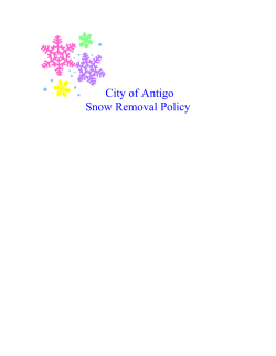 the City of Antigo Snow Removal Policy.