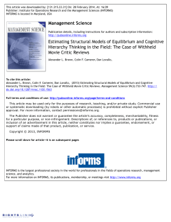 Brown, Camerer, and Lovallo paper - Division of the Humanities and
