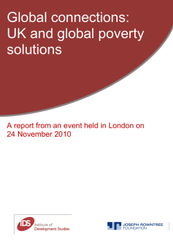 Global connections: UK and global poverty solutions