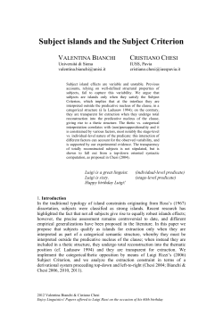 Subject islands and the Subject Criterion