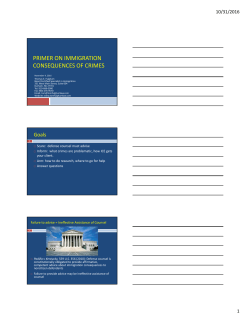 Primer on Immigration Consequences of Crimes Powerpoint
