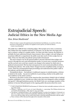 Extrajudicial Speech - The National Judicial College