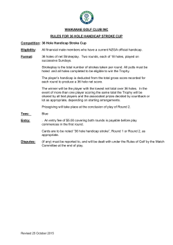 36 Hole Stroke Cup - Waikanae Golf Club