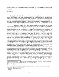 67 The Evolution of the Automobile Industry: Innovations of a