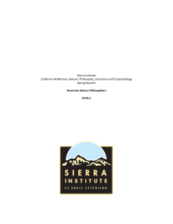 Sierra Institute California Wilderness: Nature, Philosophy, Literature