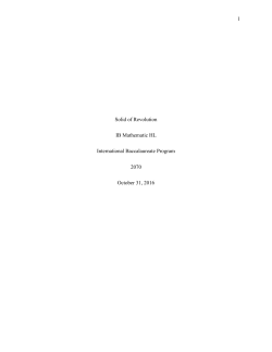 1 Solid of Revolution IB Mathematic HL International Baccalaureate