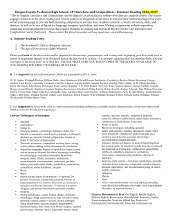 AP Lit - Bergen County Technical Schools