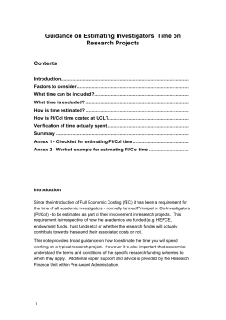 Guidance on Estimating Investigators` Time on Research
