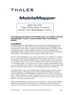 Application Note: Using US State Plane Coordinate