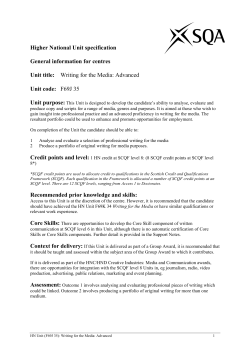 national unit specification: general information
