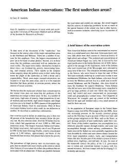 American Indian reservations: The first underclass areas?