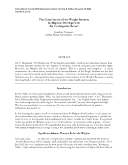The Contribution of the Wright Brothers in Airplane Development: An