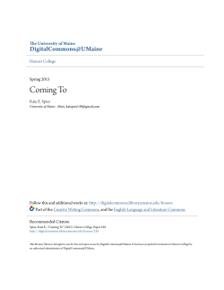 Coming To - DigitalCommons@UMaine