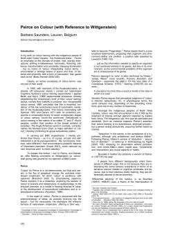 Peirce on Colour (with Reference to Wittgenstein)