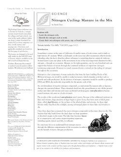 Nitrogen Cycling: Manure in the Mix