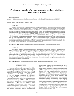 Preliminary results of a rock-magnetic study of obsidians from
