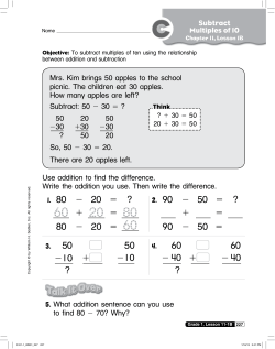 Subtract Multiples of 10 2. 4. What addition sentence can you use to