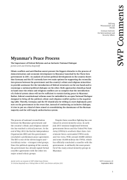 Myanmar`s Peace Process: The Importance of Federal Reforms and