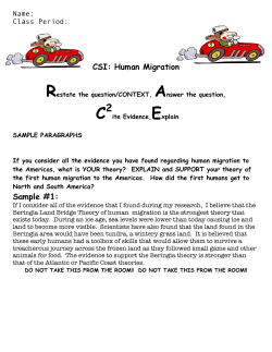 SAMPLE Migration Paragraph Responses