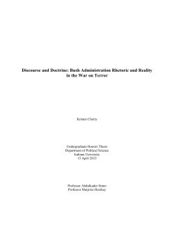 Discourse and Doctrine: Bush Administration Rhetoric and Reality in