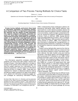 A Comparison of Two Process Tracing Methods for Choice Tasks