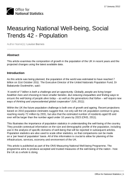 Measuring National Well-being, Social Trends 42