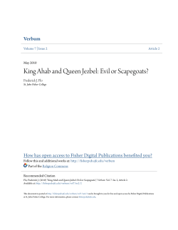 King Ahab and Queen Jezbel: Evil or Scapegoats?