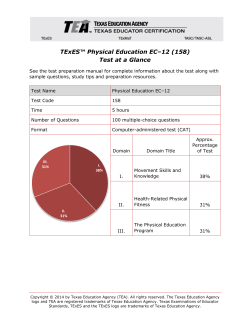 TExES&trade; Physical Education EC&ndash;12 (158) Test at a