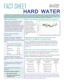 Fact Sheet - Hard Water