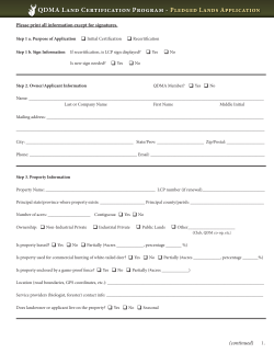 QDMA Land Certification Program