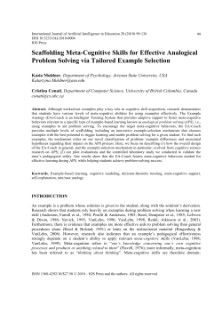Scaffolding Meta-Cognitive Skills for Effective Analogical Problem