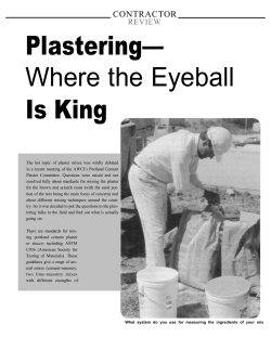 Plastering -- Where the Eyeball Is King
