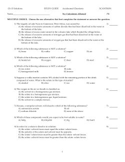 Study Sheet Ch 13 Solutions