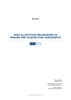 risk allocation mechanisms in merger and acquisition agreements