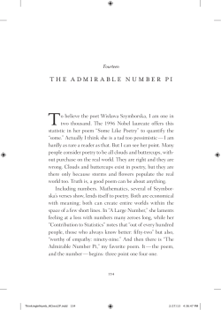 THE AdmiRAblE NumbER Pi