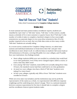 How Full-Time are &ldquo;Full-Time&rdquo; Students?
