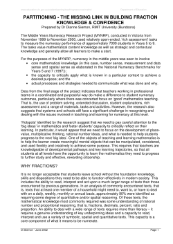 partitioning - the missing link in building fraction knowledge