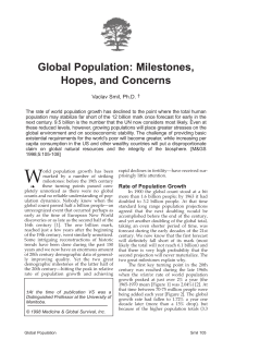 Global Population: Milestones, Hopes, and Concerns