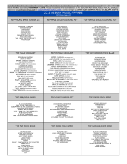 ama 2015 nominees - Asbury Music Awards