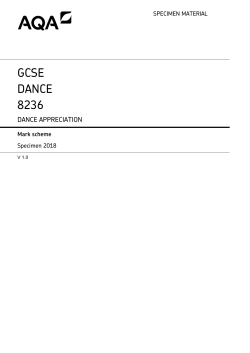 GCSE Dance Specimen mark scheme Component 2