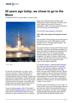 50 years ago today, we chose to go to the Moon