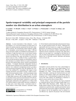 Spatio-temporal variability and principal components of the particle