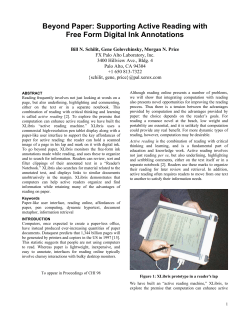 Supporting Active Reading with Free Form Digital Ink